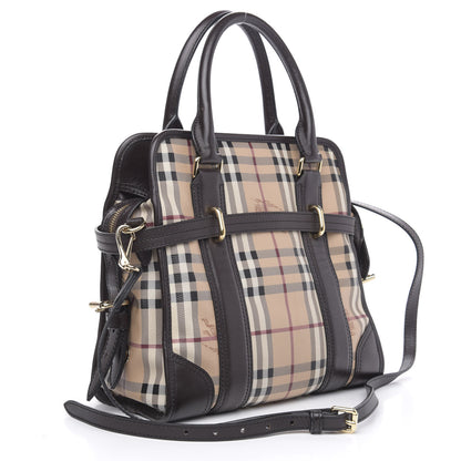 Burberry Haymarket Check Medium Minford Portrait Tote Chocolate 4 of 14