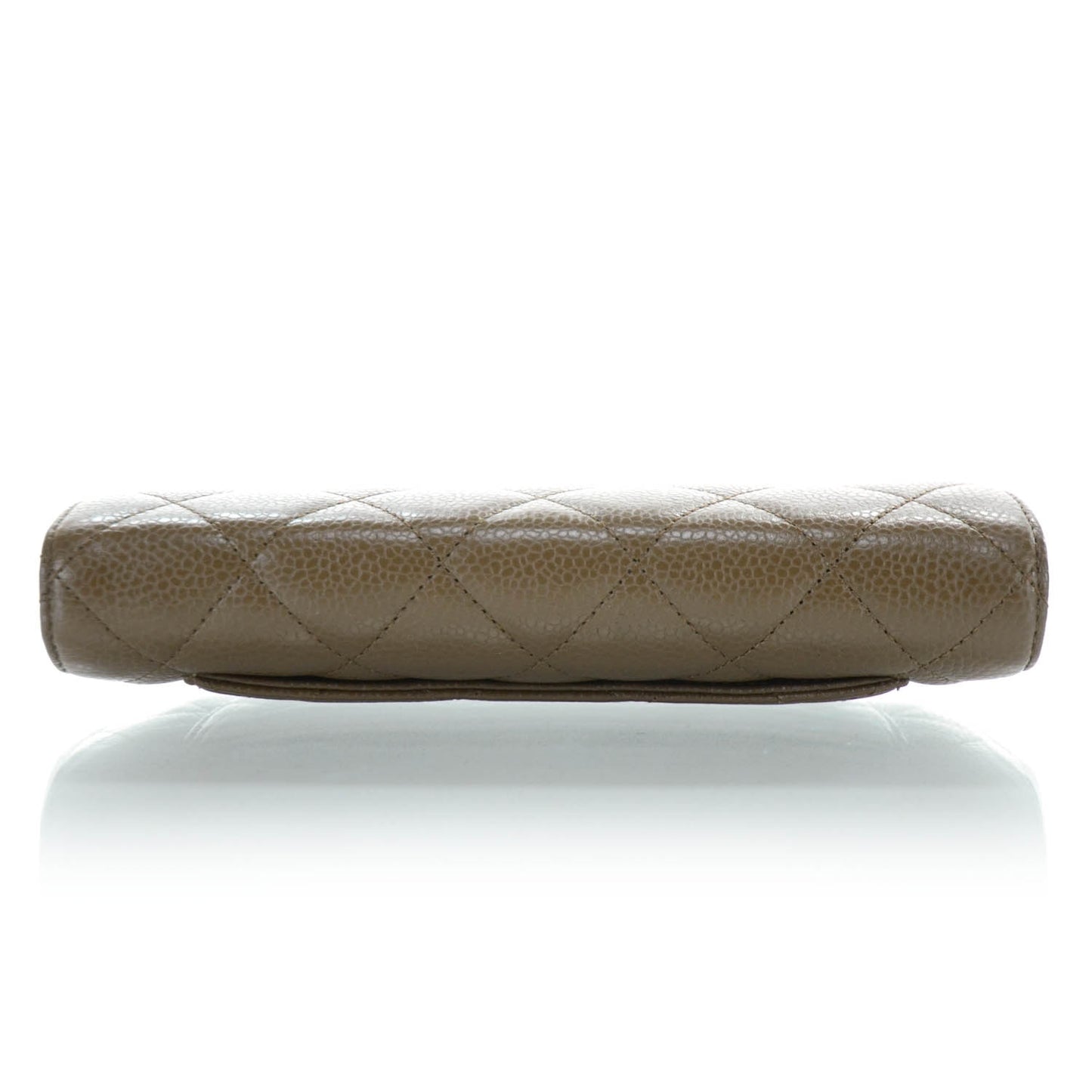 Caviar Quilted Large Flap Wallet Brown