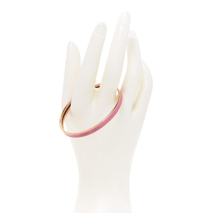 Hermes Enamel Printed Extra Narrow Printed Bracelet 62 Rose Patch 2 of 5