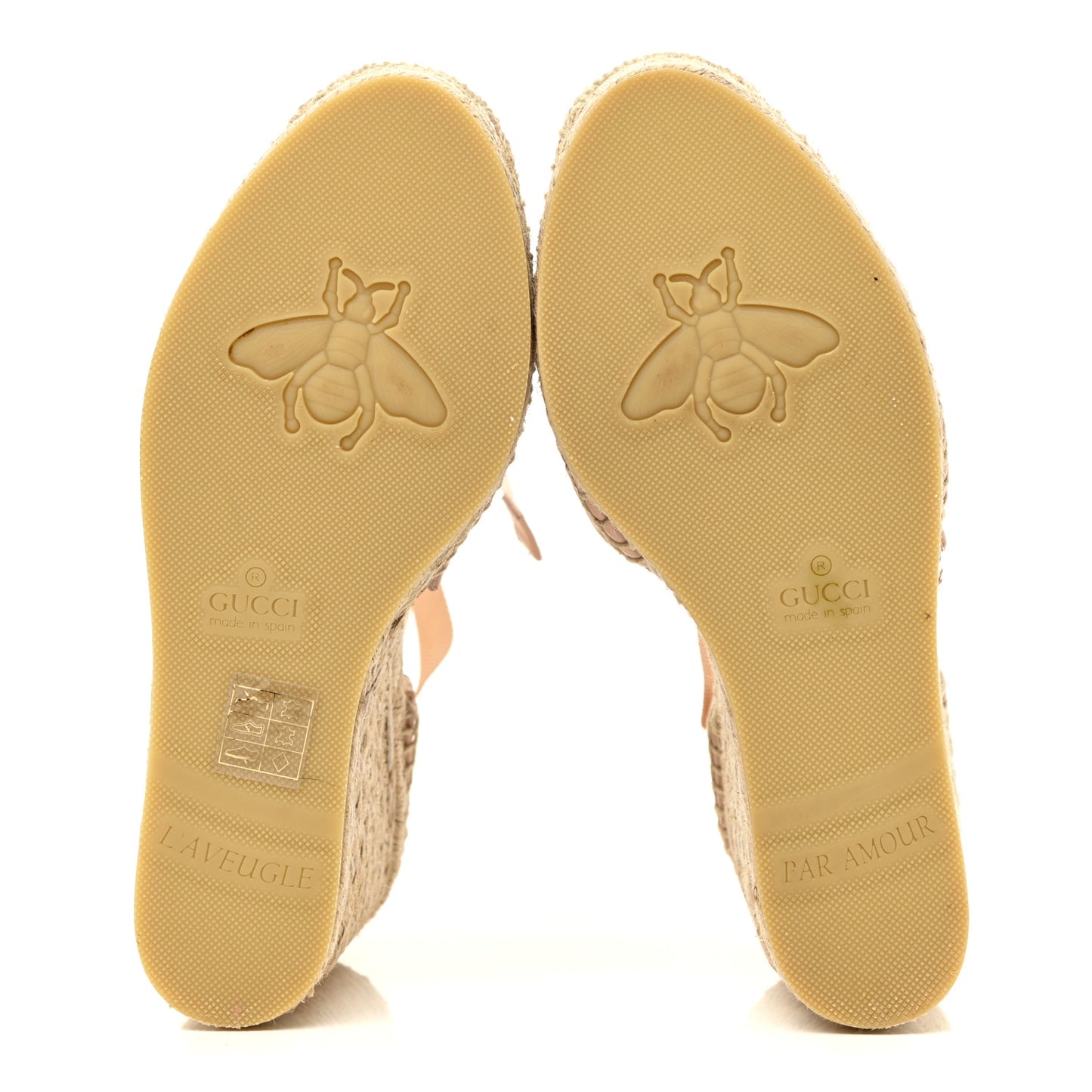 Nappa Matelasse GG Marmont Ankle Wrap Platform 35/120mm Espadrille Wedges 37.5 Skin Rose