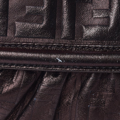 Fendi Metallic Calfskin FF Embossed Small Chef Shoulder Bag Bronze 15 of 15