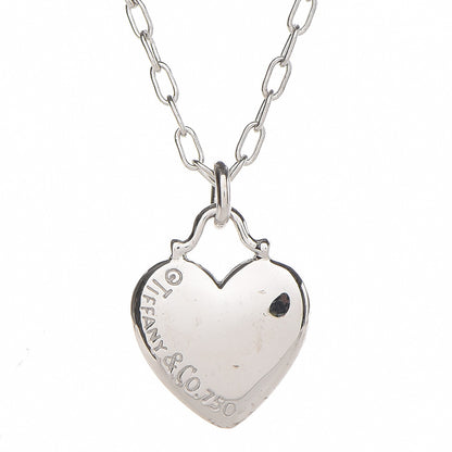 Tiffany 18K White Gold Diamond Etoile Small Heart Pendant Necklace 4 of 7