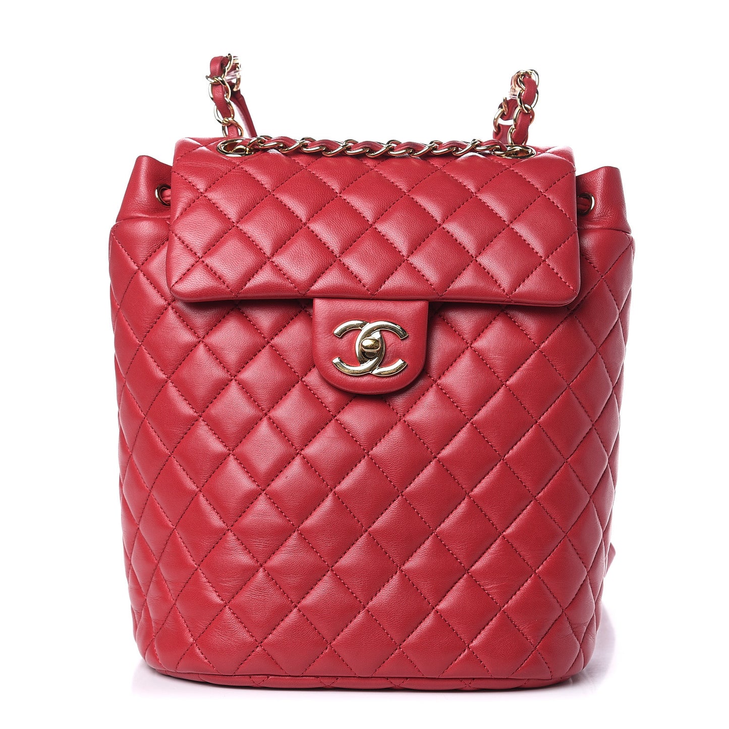 Lambskin Quilted Small Urban Spirit Backpack Red