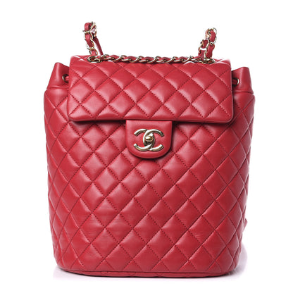 Chanel Lambskin Quilted Small Urban Spirit Backpack Red 1 of 17