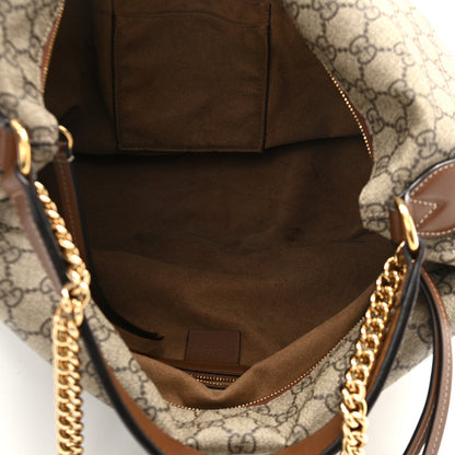 Gucci GG Supreme Monogram Large Linea A Hobo Light Brown 5 of 11