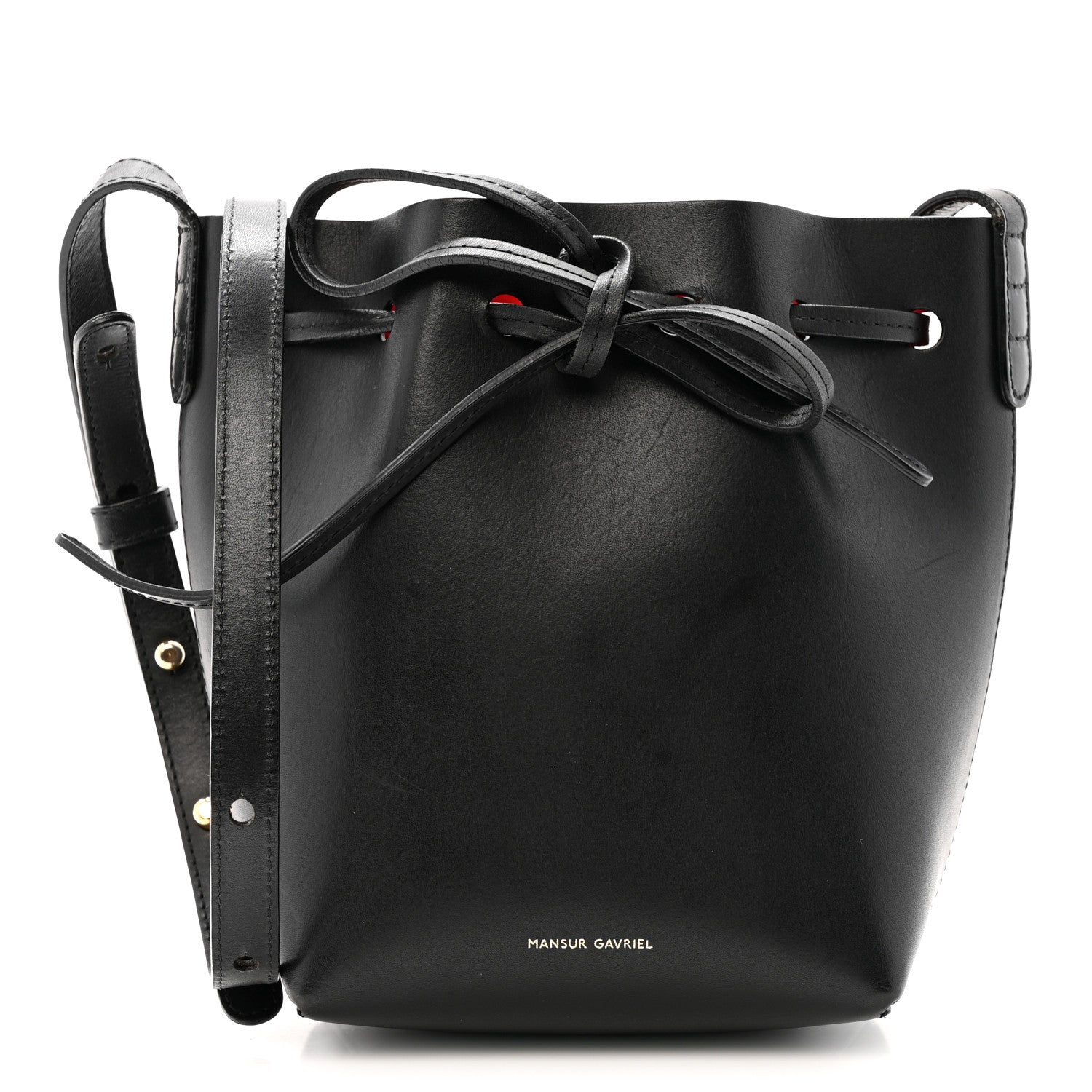 Mansur Gavriel Vegetable Tanned Calfskin Mini Mini Bucket Bag Black Flamma 1 of 12