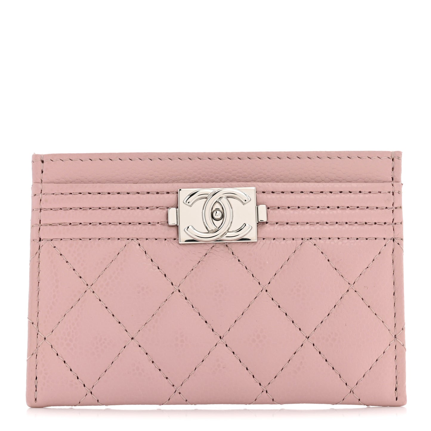 Caviar Quilted Boy Card Holder Pink