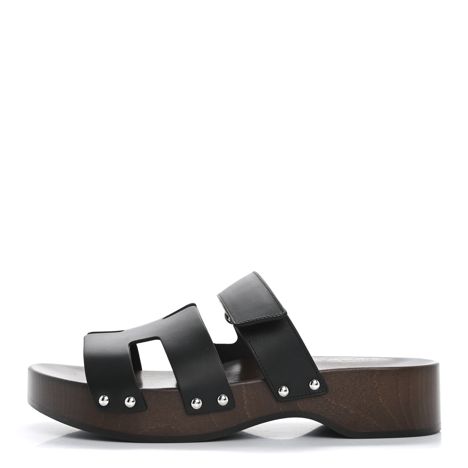 Hermes Calfskin Womens Kos Clog 39 Black 1 of 10