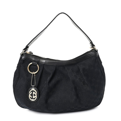 Gucci Monogram Medium Sukey Hobo Black 1 of 12