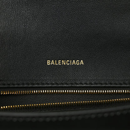 Balenciaga Shiny Box Calfskin Small Hourglass Top Handle Bag Black 6 of 8