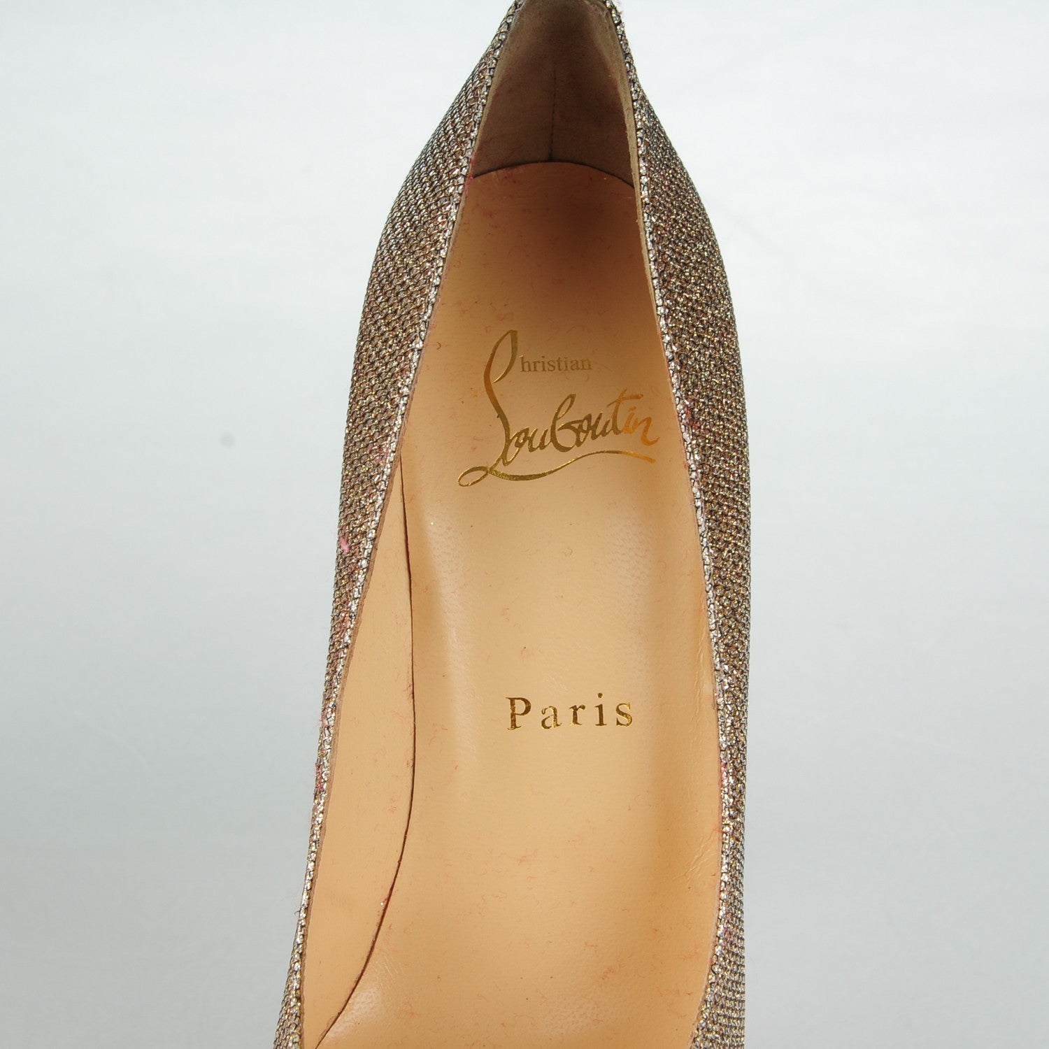 Christian Louboutin Glitter Fabric Altareva 160 Pumps 36 Gold 7 of 11