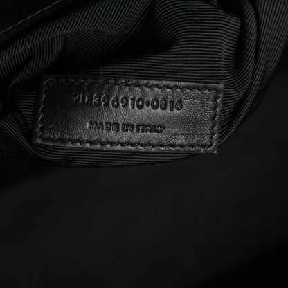 Saint Laurent Grain De Poudre Matelasse Chevron Large Monogram Satchel Black 7 of 7