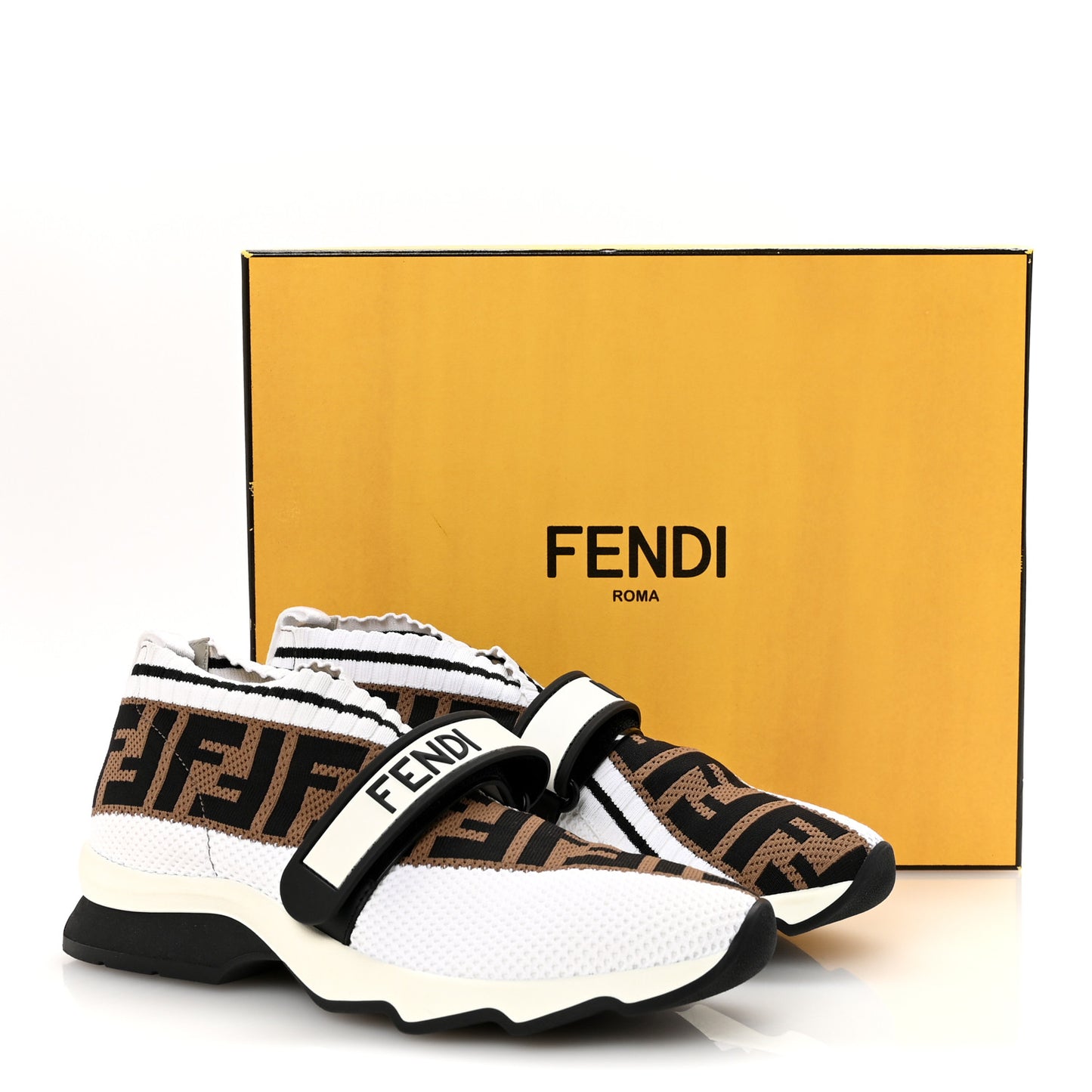 Stretch Yarn FF Stiff Band Rockoko Sneakers 36 Black White Tobacco
