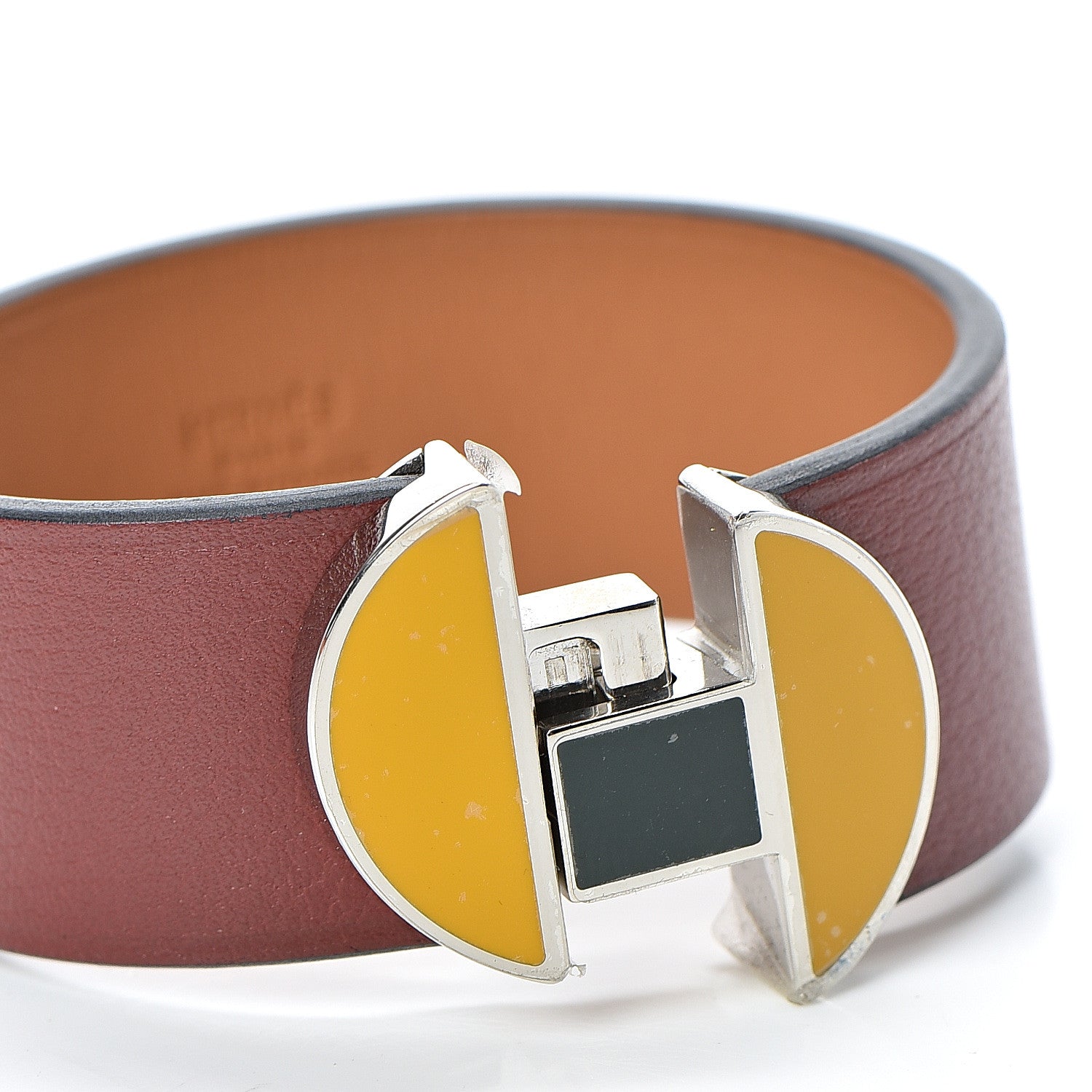 Hermes Evercolor 2002 Bracelet T2 Rouge H Ambre Vert Olive 6 of 7