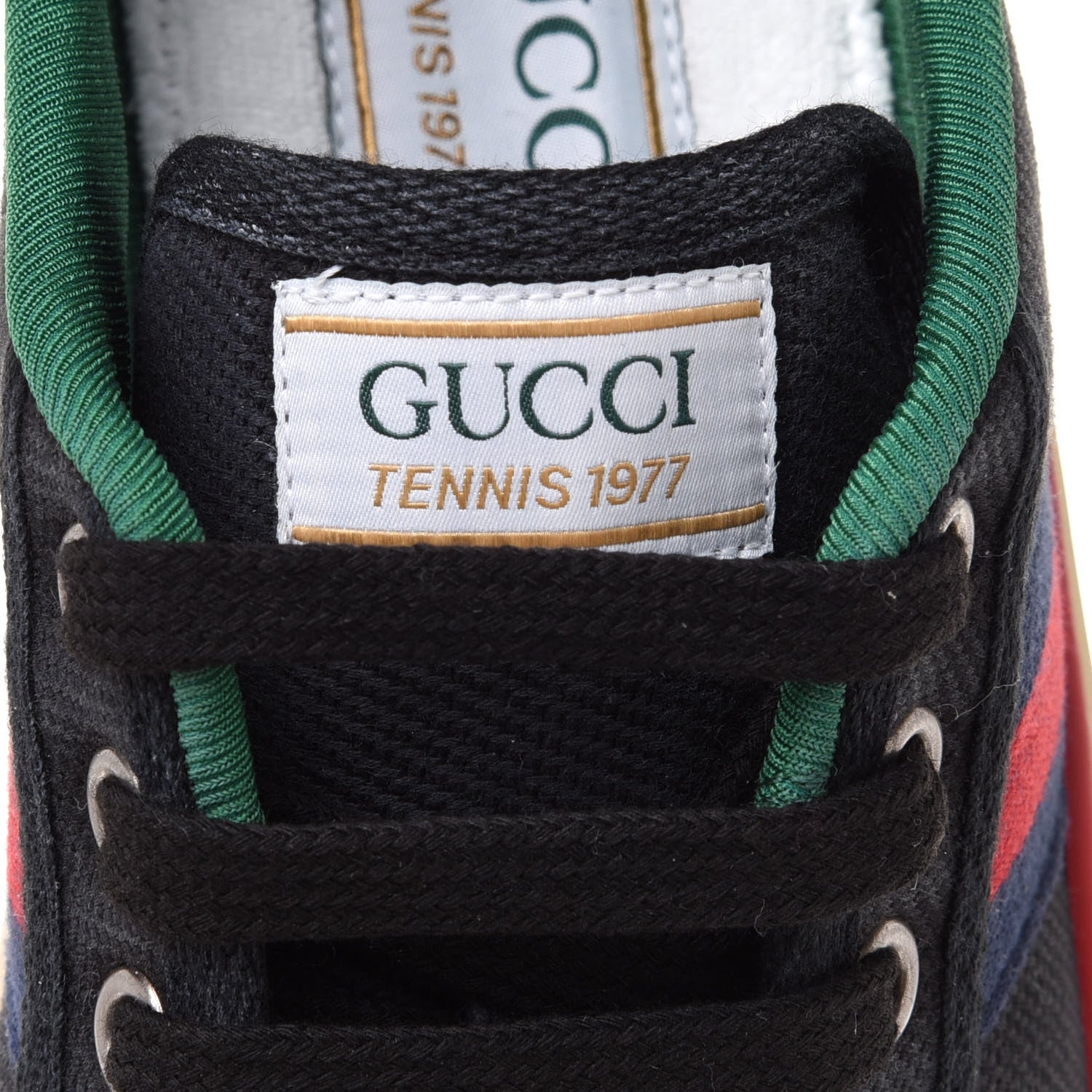 Gucci Canvas Web Womens 1977 Tennis Sneakers 35.5 Black 8 of 9
