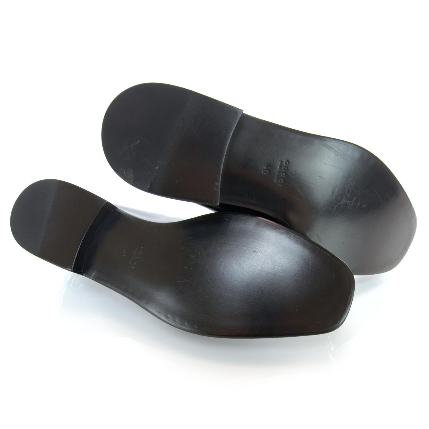 Gucci Patent Leather Horsebit Loafers 40 Black 4 of 6