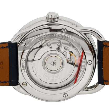 Hermes Stainless Steel Alligator 43mm Arceau Grande Lune Automatic Watch Bleu Abysse 4 of 5
