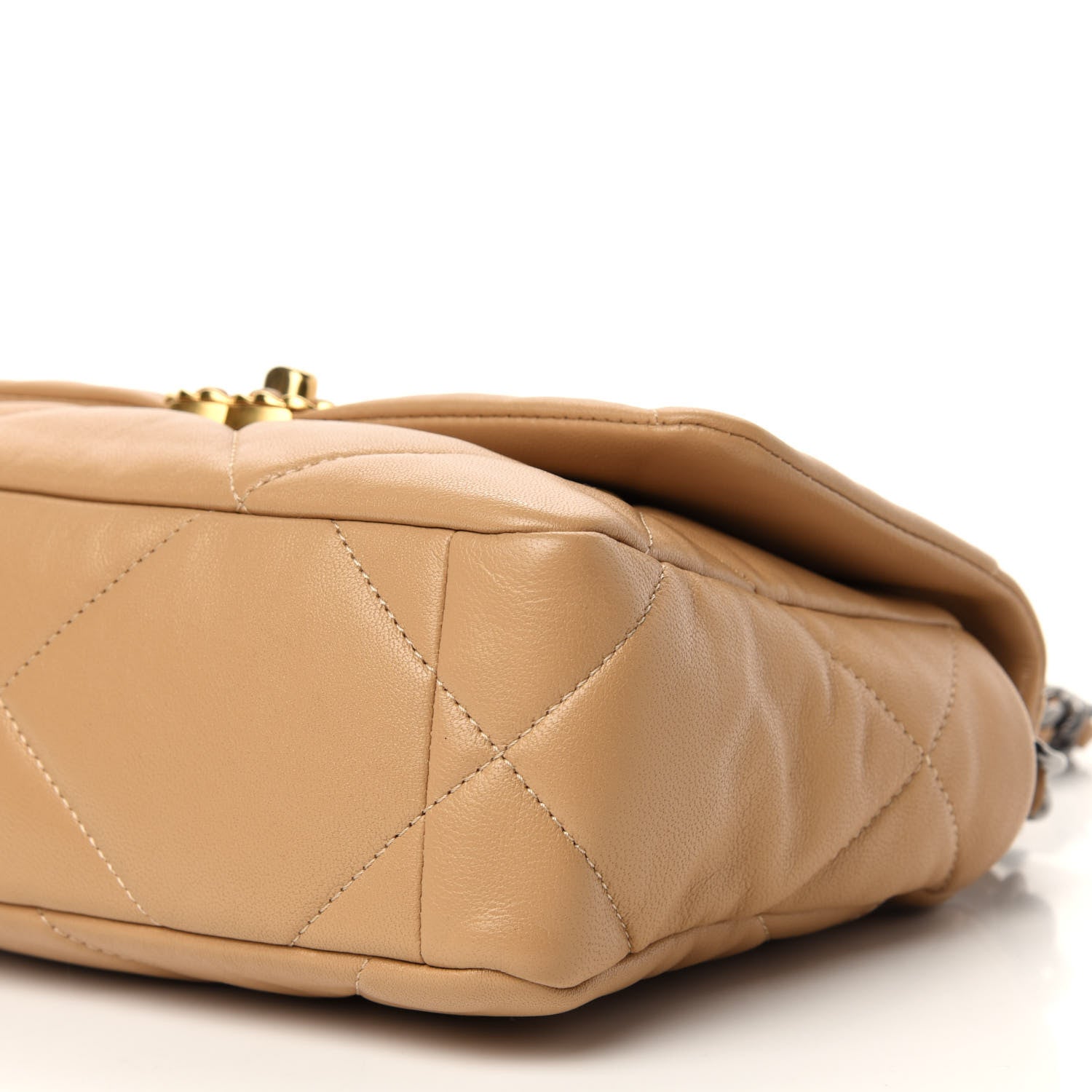 Chanel Lambskin Quilted Medium 19 Flap Dark Beige 7 of 12