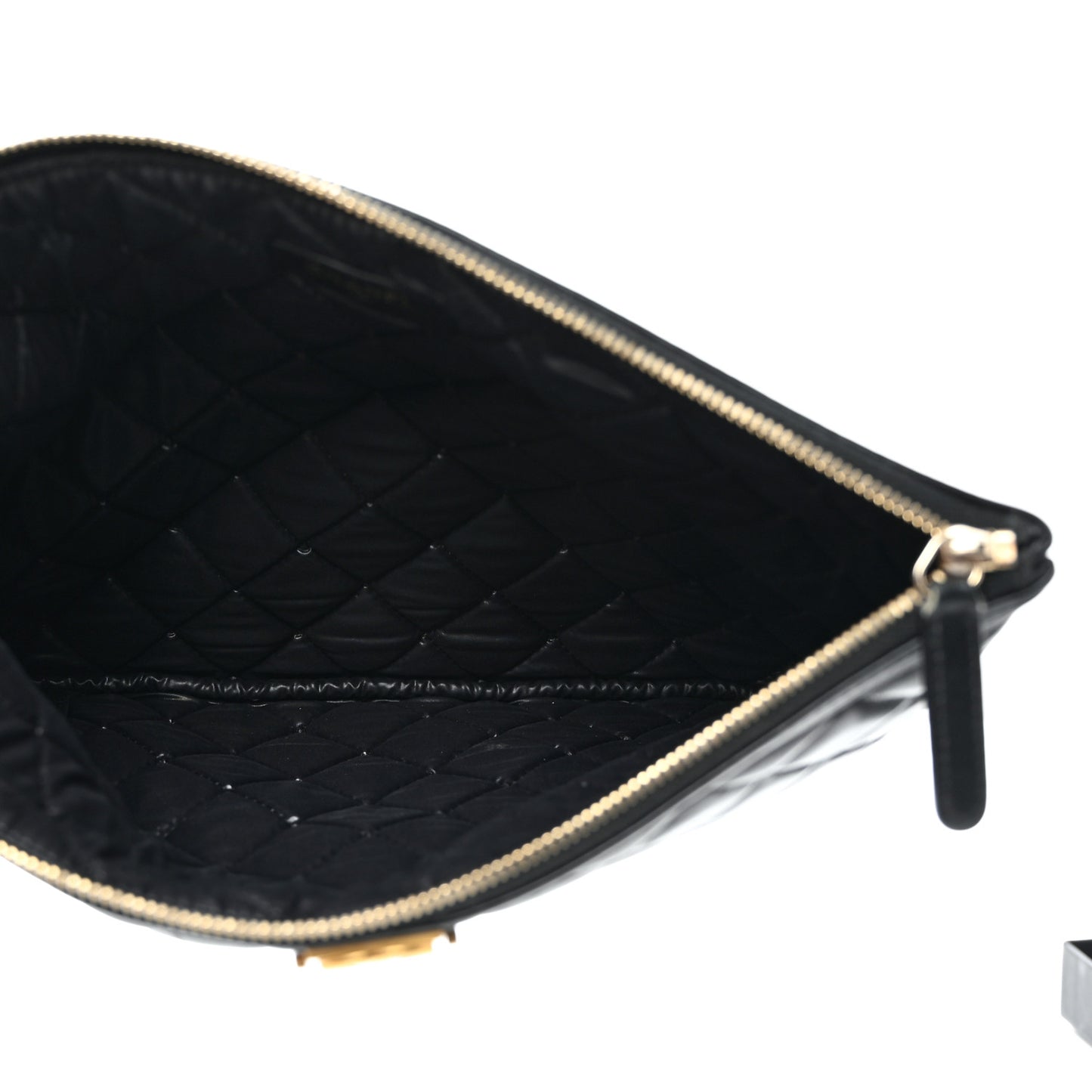 Lambskin Quilted Medium Boy Cosmetic Case Black