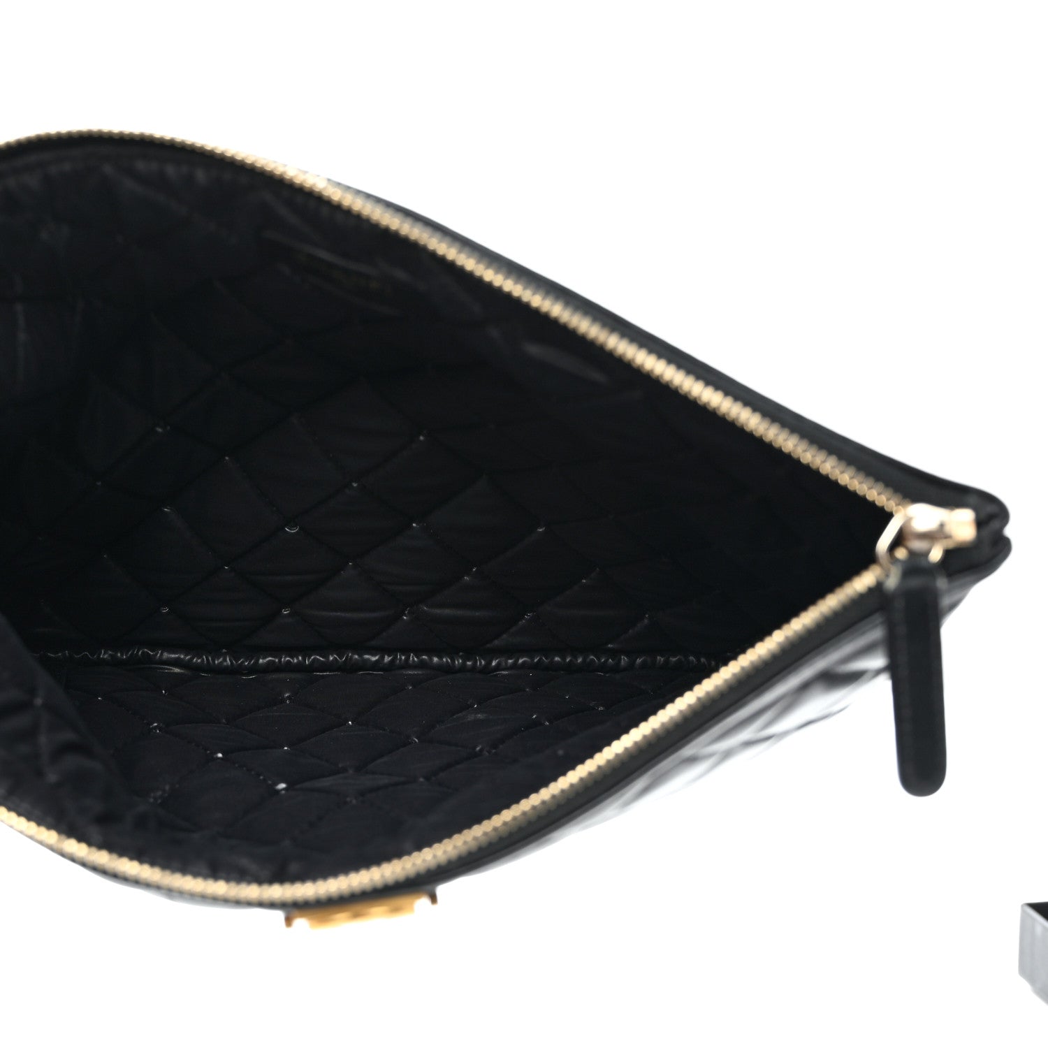 Chanel Lambskin Quilted Medium Boy Cosmetic Case Black 6 of 8