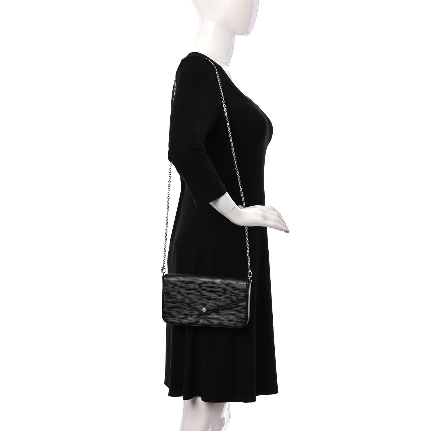 Louis Vuitton Epi Pochette Felicie Black 2 of 12