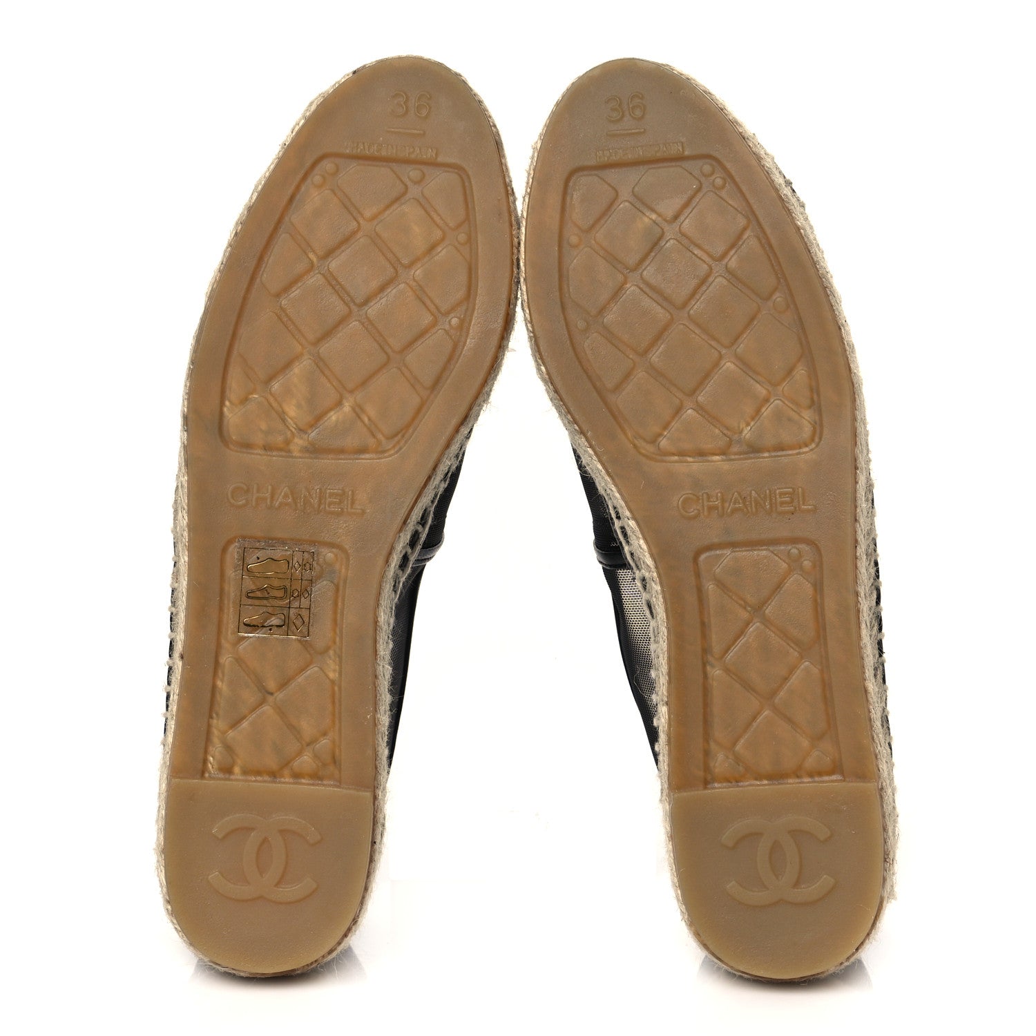 Chanel Mesh Grosgrain CC Espadrilles 36 Black 5 of 9