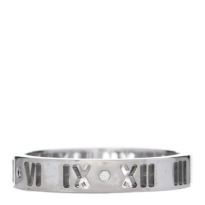 Tiffany 18K White Gold Diamond Atlas Pierced Ring 53 6.25 1 of 4