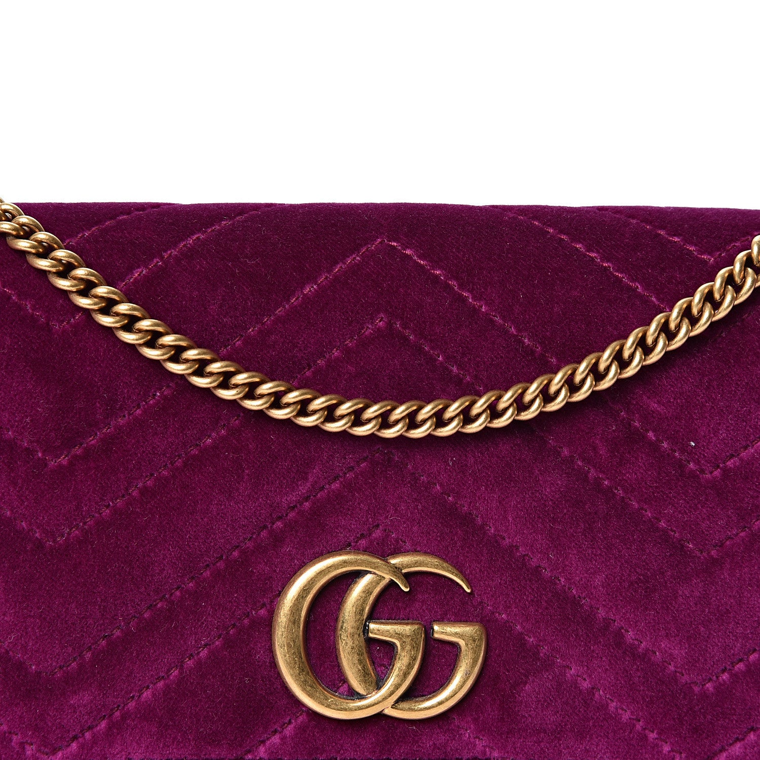 Gucci Velvet Matelasse GG Marmont Mini Bag Fuchsia Violet Cyclamen 6 of 8