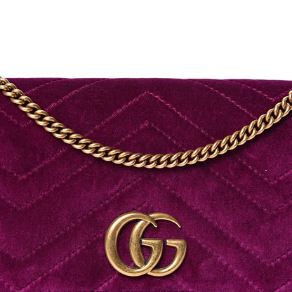 Gucci Velvet Matelasse GG Marmont Mini Bag Fuchsia Violet Cyclamen 6 of 8