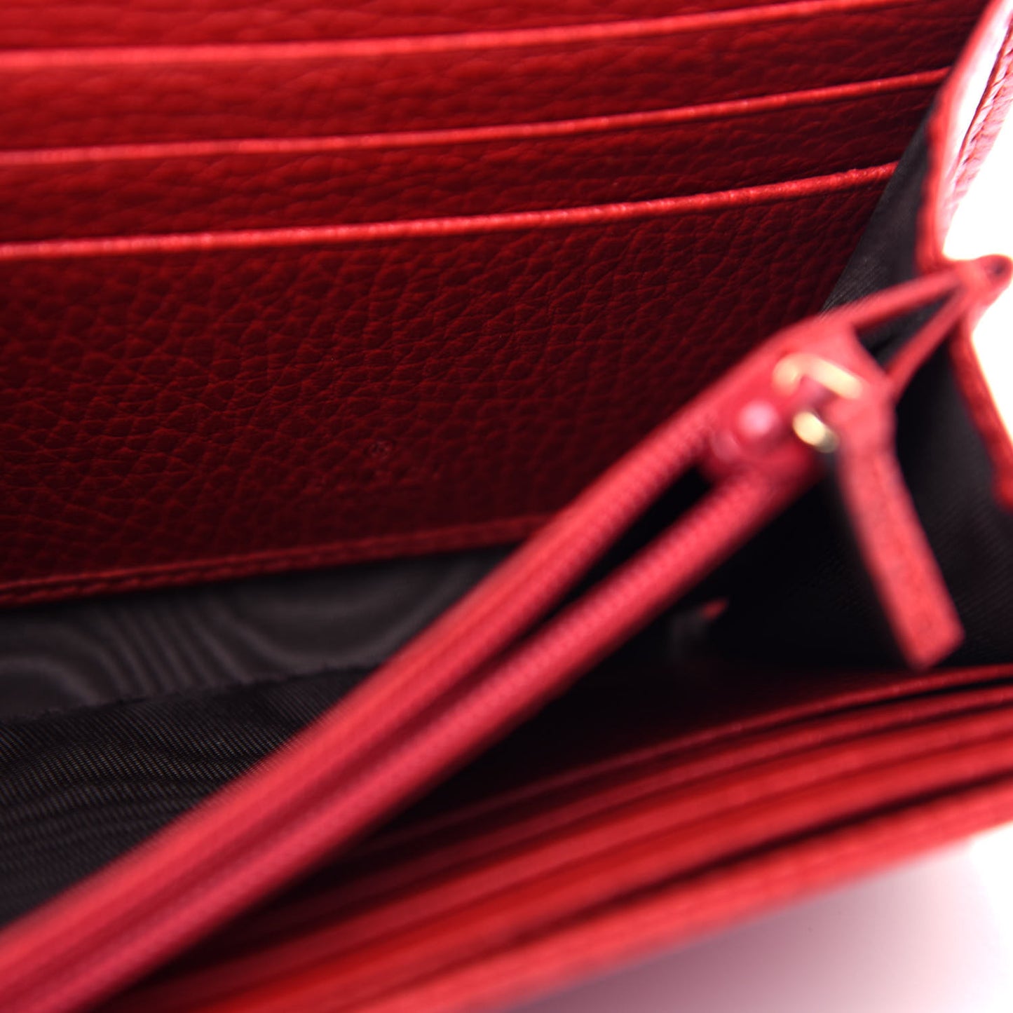 Dollar Calfskin GG Marmont Continental Wallet Hibiscus Red