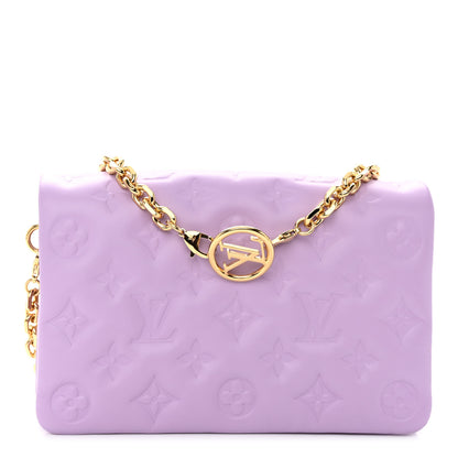 Louis Vuitton Lambskin Embossed Monogram Pochette Coussin Parme 2 of 17