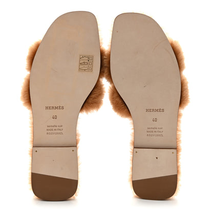 Hermes Woolskin Oran Sandals 40 Naturel 6 of 8