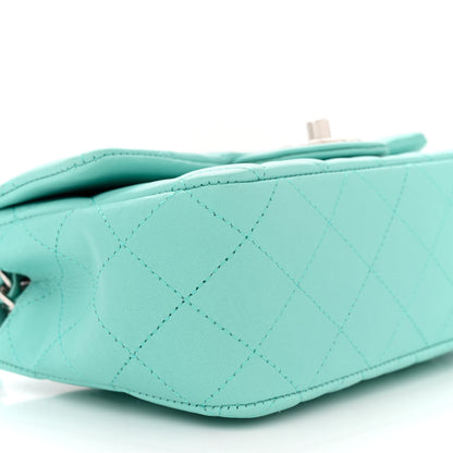 Chanel Lambskin Quilted Mini Rectangular Flap Light Blue 9 of 13