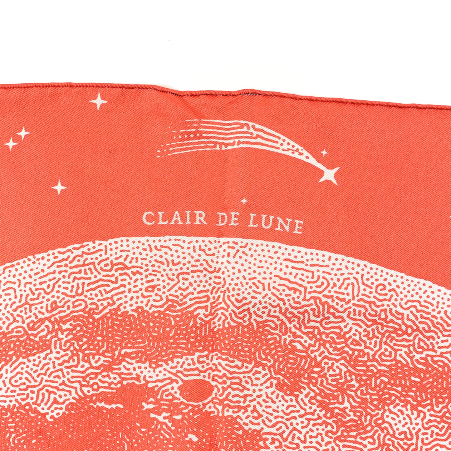 Silk Clair De Lune Scarf 90 Orange Gris White