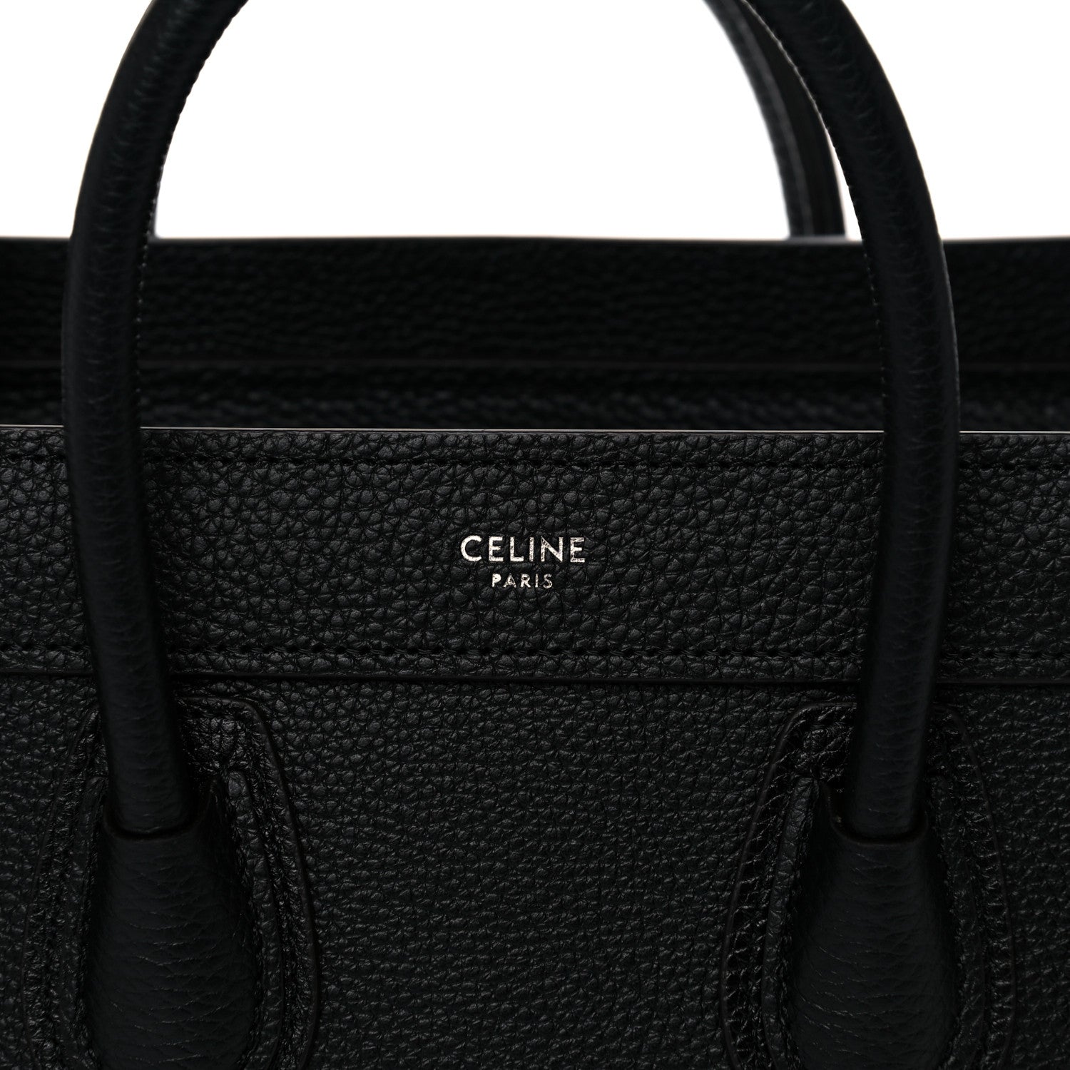 Celine Drummed Calfskin Nano Luggage Black 10 of 10