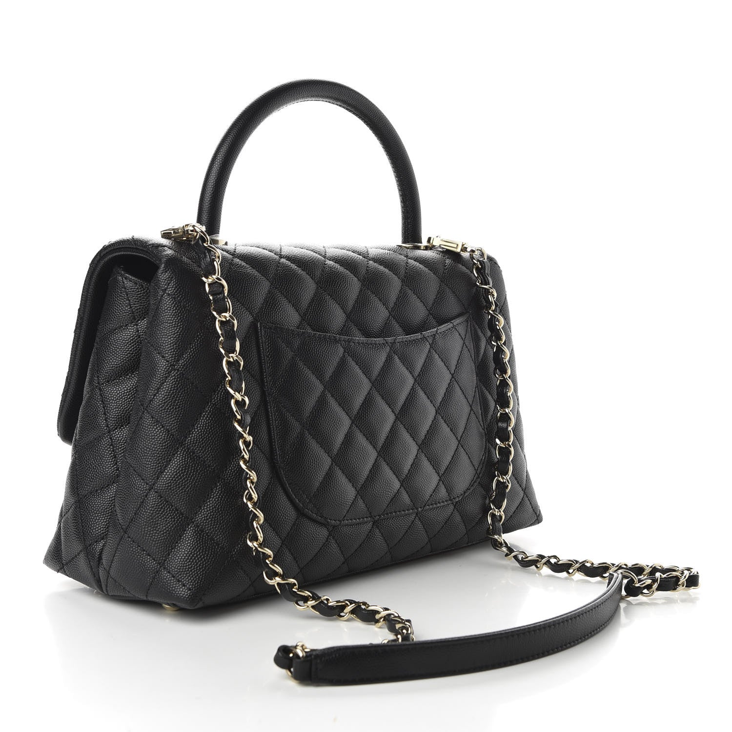 Chanel Caviar Quilted Small Coco Handle Flap Black 3 of 11
