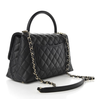 Chanel Caviar Quilted Small Coco Handle Flap Black 3 of 9