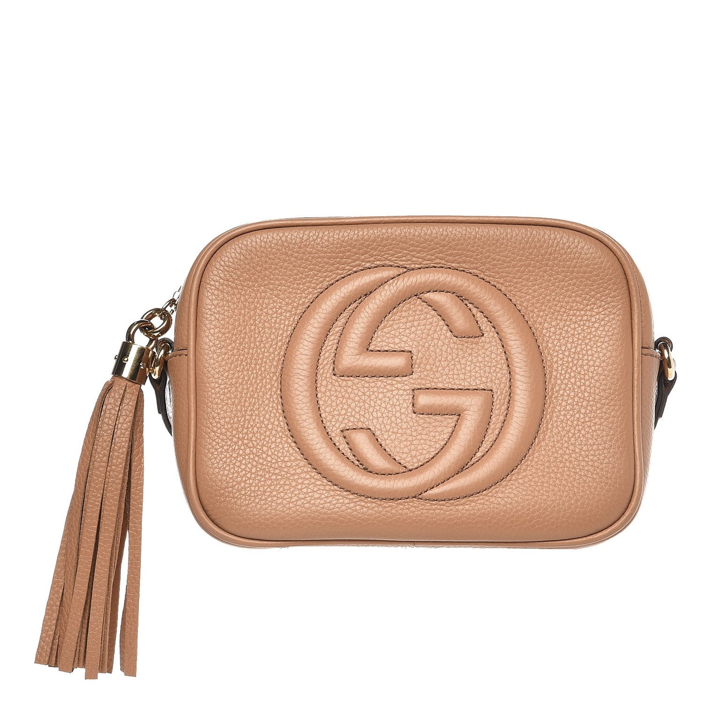 Pebbled Calfskin Small Soho Disco Bag Camelia
