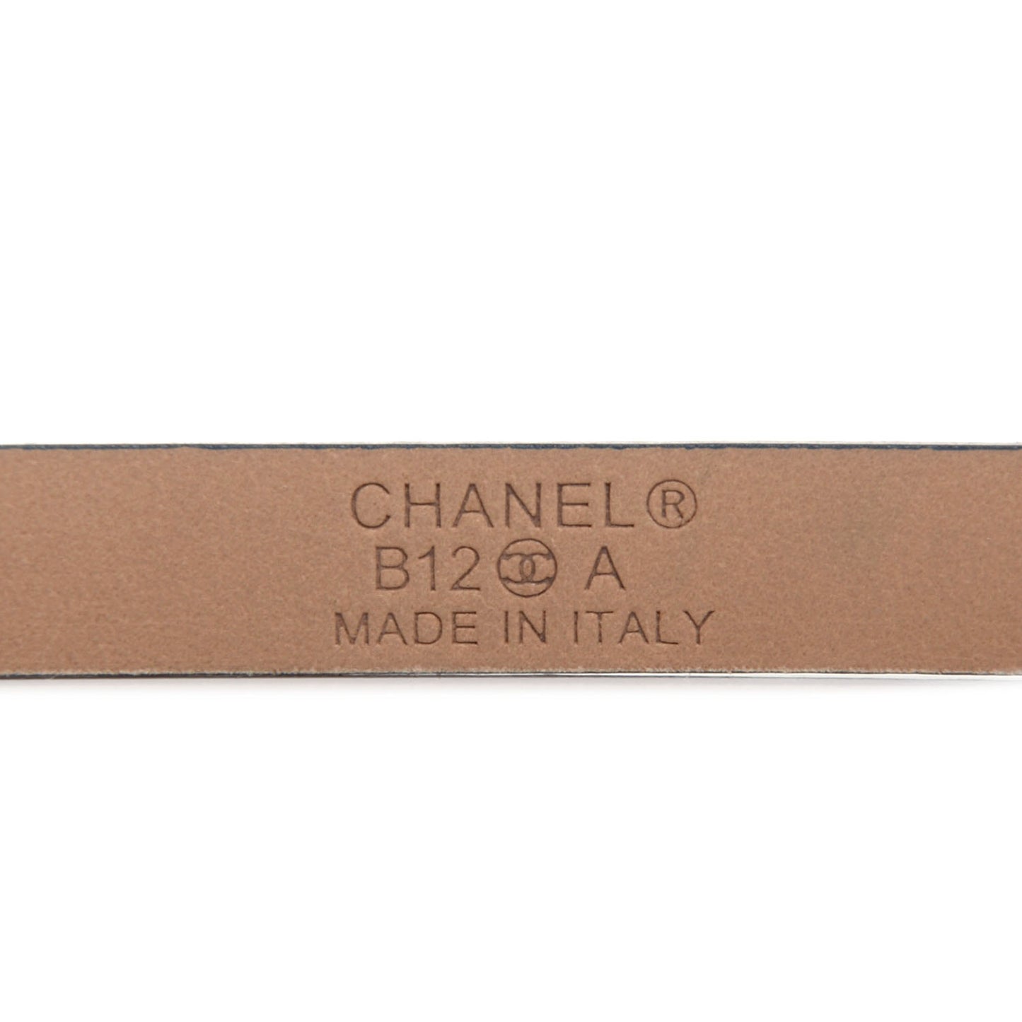 Leather CC Logo Skinny Belt 85 34 Navy Blue