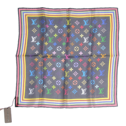 Louis Vuitton Silk Monogram Multicolor Square Scarf Black 2 of 4