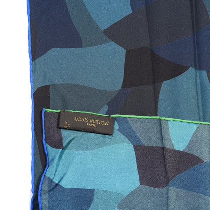 Louis Vuitton Silk Camouflage SquareScarf Blue 3 of 3