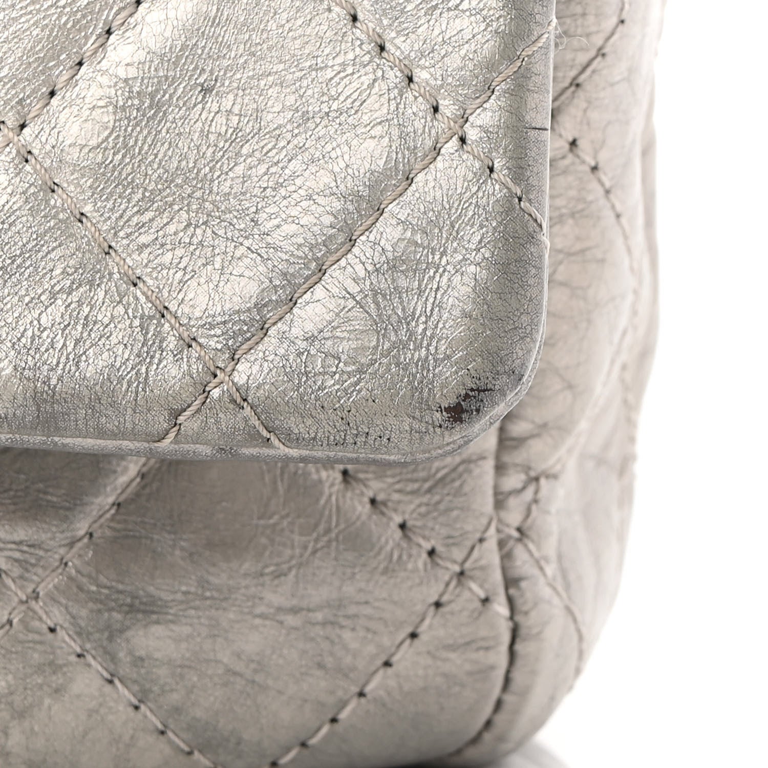 Chanel Metallic Aged Calfskin Quilted 2.55 Reissue 227 Flap Silver 10 of 12