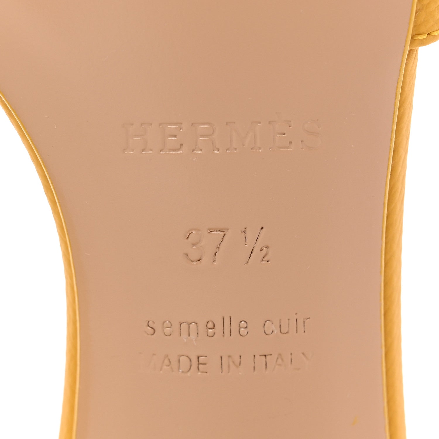 Hermes Epsom Oasis Sandals 37.5 Jaune Sable 6 of 16