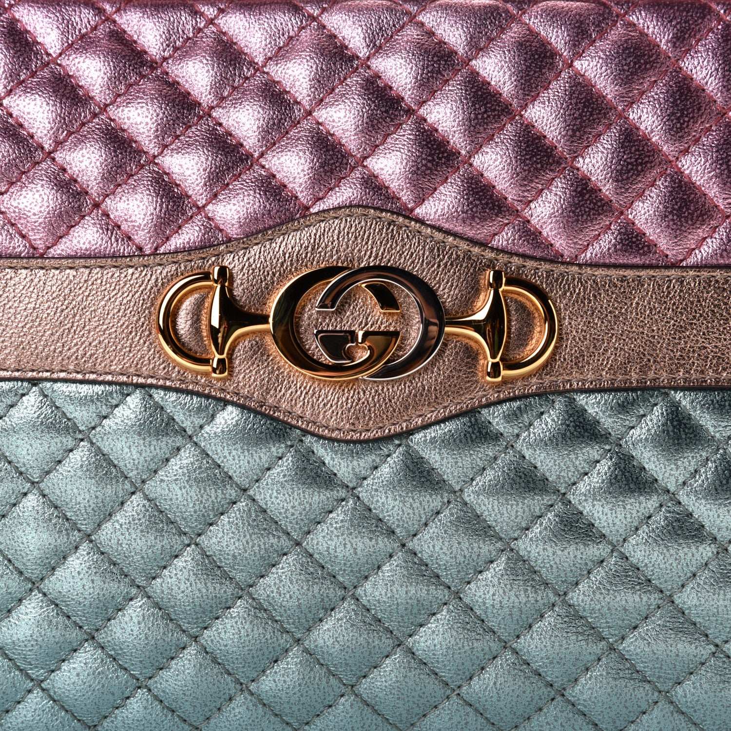 Gucci Laminated Nappa Trapuntata Small Zumi Shoulder Bag Rosa Lago Rame 4 of 8