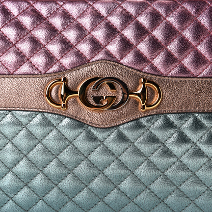 Gucci Laminated Nappa Trapuntata Small Zumi Shoulder Bag Rosa Lago Rame 4 of 8