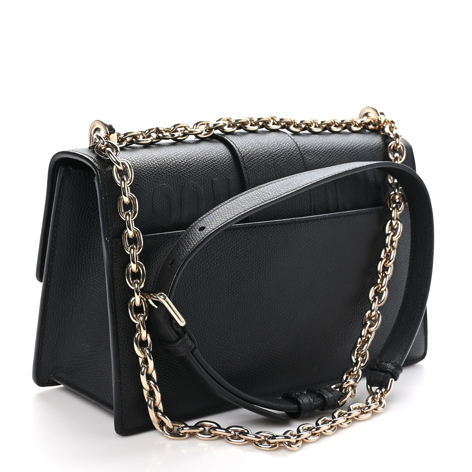 Christian Dior Grained Calfskin Embossed 30 Montaigne Chain Flap Bag Black 3 of 9