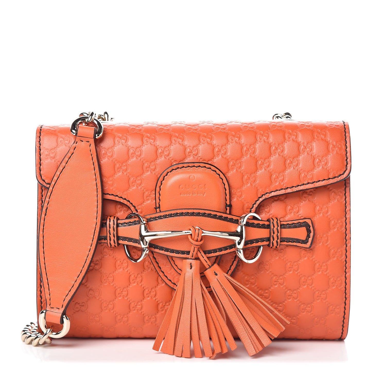 Soft Microguccissima Mini Emily Chain Shoulder Bag Sun Orange