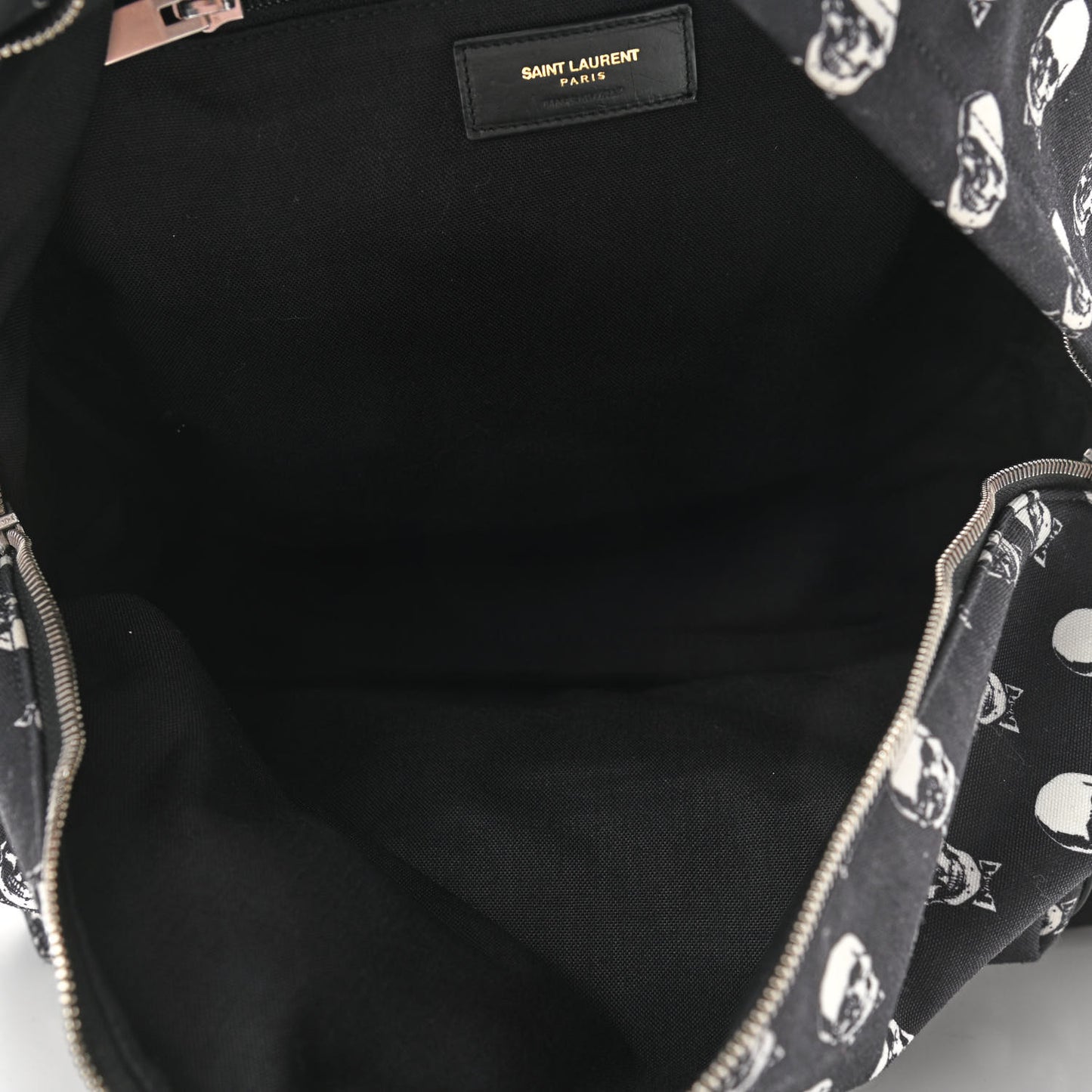 Canvas Skull Print City Backpack Black