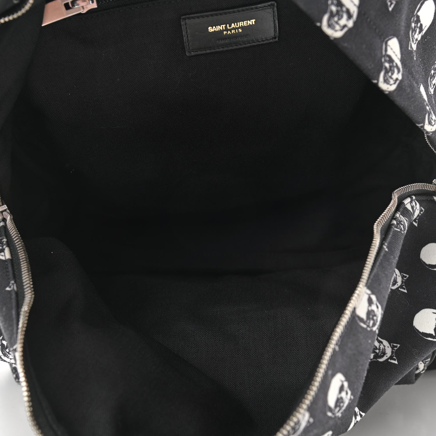 Saint Laurent Canvas Skull Print City Backpack Black 5 of 10