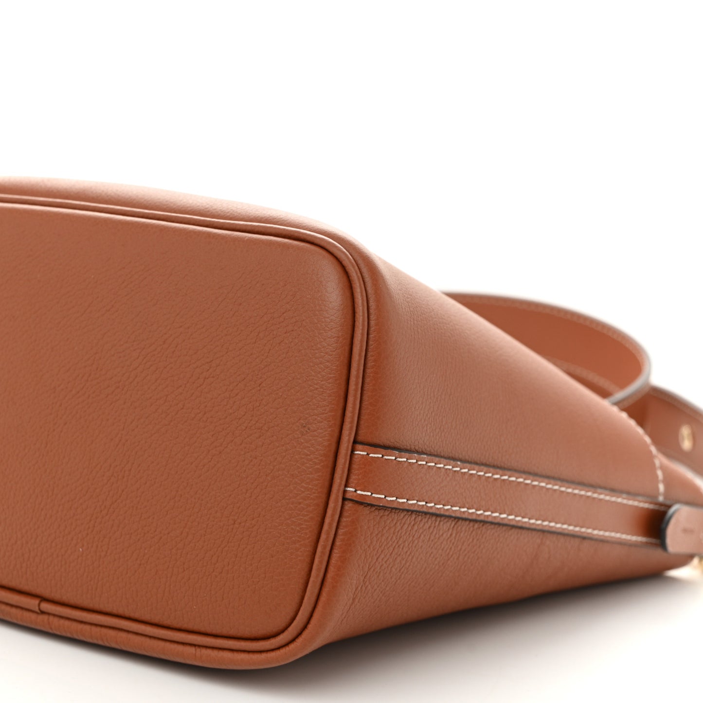 Calfskin Lock and Walk Bucket Cognac